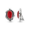 Sterling Silver Sponge Red Coral Earrings