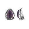 Sterling Silver Purple Turquoise  Earrings