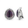 Sterling Silver Purple Turquoise  Earrings