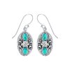 Sterling Silver Turquoise and White CZ Earrings