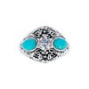 Sterling Silver Turquoise and White CZ Ring