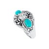 Sterling Silver Turquoise and White CZ Ring