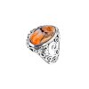 Sterling Silver Orange Spiny Oyster Shell Ring