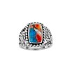Sterling Silver Blended Turquoise and Spiny Oyster Shell Ring