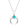 Sterling Silver Turquoise Pendant with Chain 18 Inches