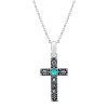Sterling Silver Turquoise Pendant with Chain 18 Inches