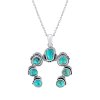 Sterling Silver Turquoise Pendent With Chain 18 Inches