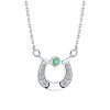 Sterling Silver Turquoise White CZ Necklace 18 Inches