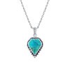 Sterling Silver Turquoise Pendant With Chain 18 Inches