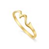 Sterling Silver Bangle Over 18K Yellow Gold Plated 7.5 Inches