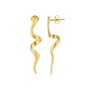 Sterling Silver Earrings Over 18K Yellow Gold Plated