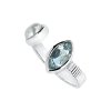 Sterling Silver Sky Blue Topaz With Freshwater Pearl Ring