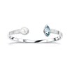 Sterling Silver Sky Blue Topaz With Freshwater Pearl Cuff Bangle 7.5 Inches