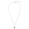 Sterling Silver Peach Moonstone and Rainbow Moonstone Pendant With chain 18 Inches