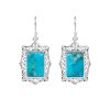 Sterling Silver Turquoise Filigree Earrings