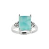 Sterling Silver Larimar with White Topaz Ring