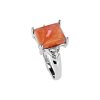 Sterling Silver Peach Moonstone and White Topaz Ring