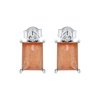 Sterling Silver Peach Moonstone and White Topaz Earrings