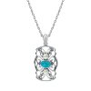 Sterling Silver Turquoise and Freshwater Pearl Pendant With Chain 18 Inches