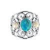 Sterling Silver Turquoise and Freshwater Pearl Ring