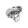 Sterling Silver Mother of Pearl With Swiss Blue Topaz Seahorse Ring