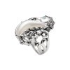 Sterling Silver Mother of Pearl With Swiss Blue Topaz Seahorse Ring