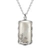 Sterling Silver Mother of Pearl Pendant With Chain 18 Inches