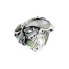 Sterling Silver Black And White Mother of Pearl Dolphin Ring