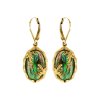 Sterling Silver Abalone Earrings Over 18K Yellow Gold Plated