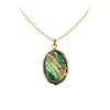 Sterling Silver Abalone Pendant Over 18K Yellow Gold Plated With Chain 18 Inches