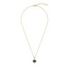 Sterling Silver Lapis Lazuli Pendant Over 18K Yellow Gold Plated With Chain 18 Inches