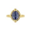Sterling Silver Lapis Lazuli Ring Over 18K Yellow Gold Plated