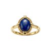 Sterling Silver Lapis Lazuli Ring Over 18K Yellow Gold Plated