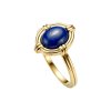Sterling Silver Lapis Lazuli Ring Over 18K Yellow Gold Plated