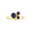Sterling Silver Lapis Lazuli Ring Over 18K Yellow Gold Plated