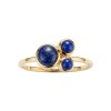 Sterling Silver Lapis Lazuli Ring Over 18K Yellow Gold Plated