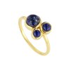 Sterling Silver Lapis Lazuli Ring Over 18K Yellow Gold Plated