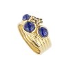 Sterling Silver Lapis Lazuli Ring Over 18K Yellow Gold Plated