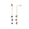 Sterling Silver Lapis Lazuli  Earrings Over 18K Yellow Gold Plated
