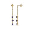 Sterling Silver Lapis Lazuli  Earrings Over 18K Yellow Gold Plated