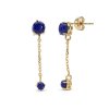 Sterling Silver Lapis Lazuli  Earrings Over 18K Yellow Gold Plated