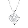 Sterling Silver Diamond Abstract Pendant With Chain 18 Inches