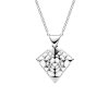 Sterling Silver Diamond Abstract Pendant With Chain 18 Inches