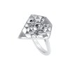 Sterling Silver Diamond Abstract Ring