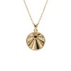 Sterling Silver Garnet Yellow Gold Plated Pendant With Chain 18 Inches