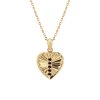 Sterling Silver Garnet Yellow Gold Plated Pendant With Chain 18 Inches