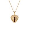 Sterling Silver Garnet Yellow Gold Plated Pendant With Chain 18 Inches