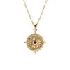 Sterling Silver Garnet Yellow Gold Plated Pendant With Chain 18 Inches