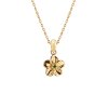 Sterling Silver chrome diopside Flower, Yellow Gold Plated Pendant With Chain 18 Inches