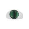 Sterling Silver Malachite Men's Ring
